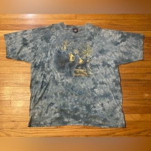 Vintage 90’s Polar Graphics Blue Tye Dye Black Bears Shirt Size 2XL